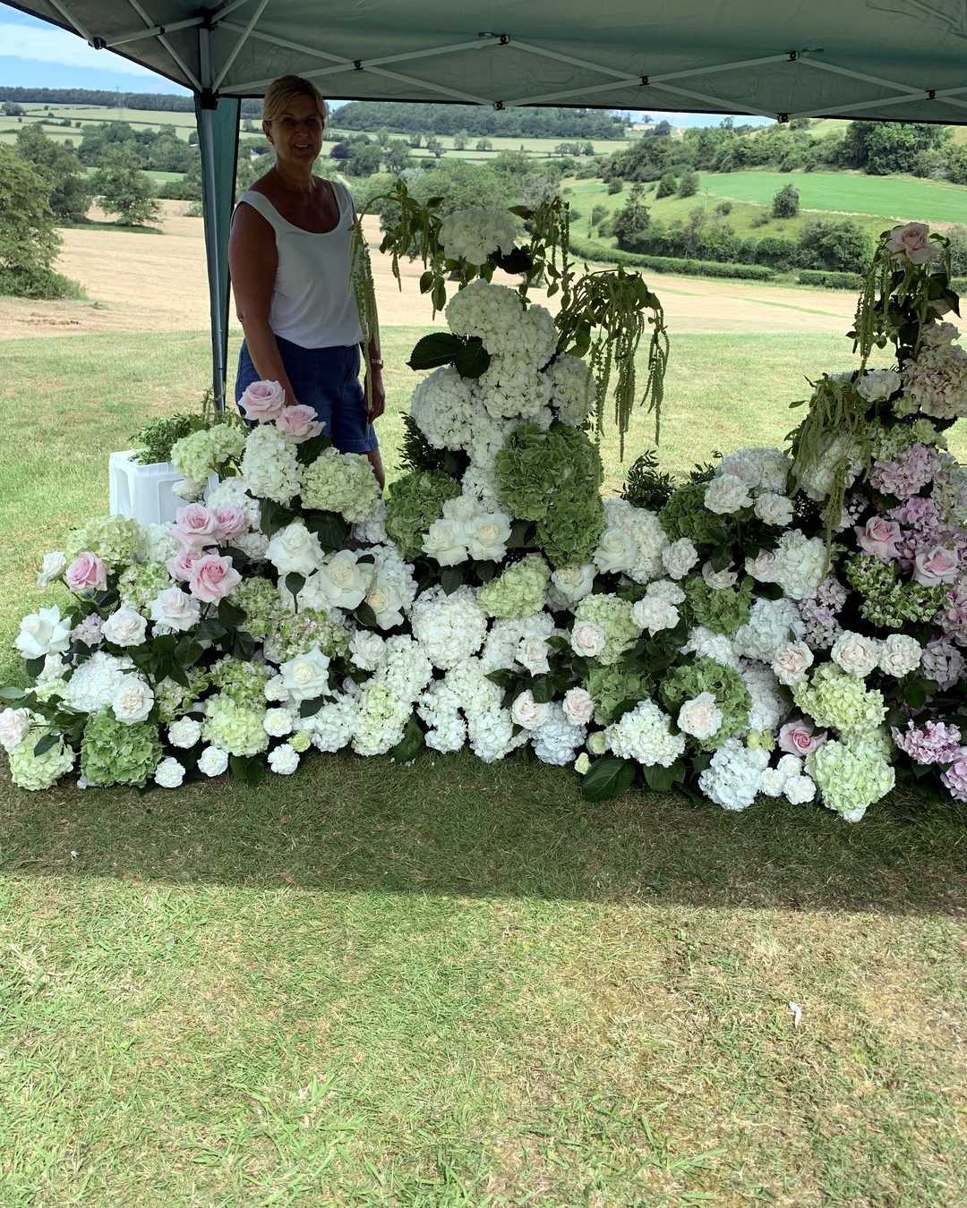 Tracy Rowbottom with a romantic, show-stopping floral installation